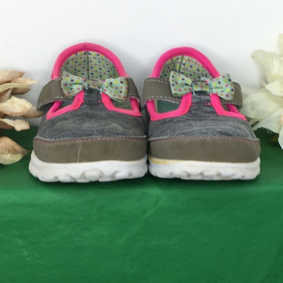 Skechers Kids Go Walk Bitty Bow memory foam Sneaker, Toddler 9, Gray/Pink - Picture 7 of 10
